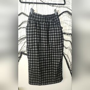 Black And Gray Plaid Skirt